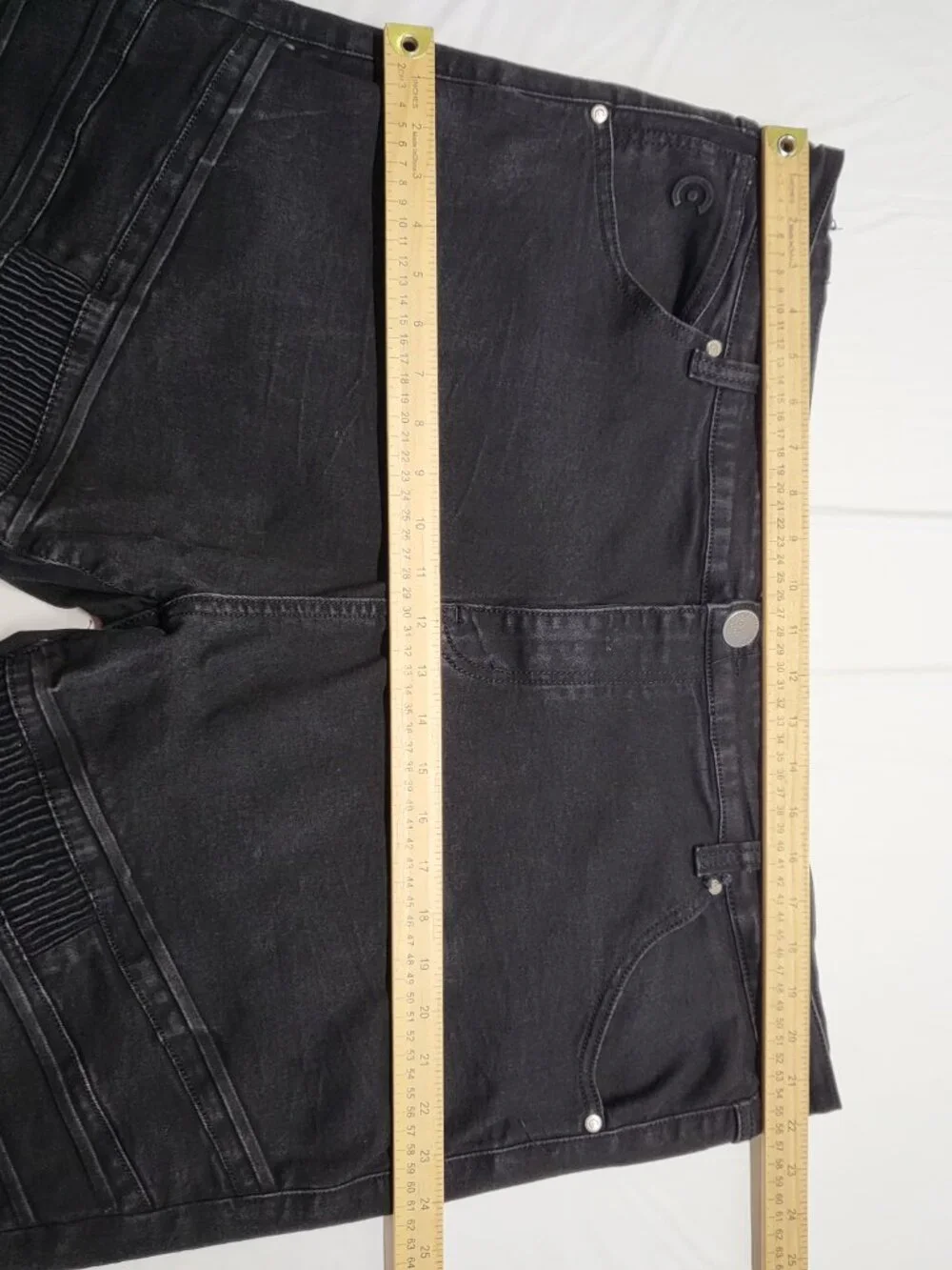 CDMG Moto Jeans Mens 44 X 34 (Tag 42X34) Stretch Slim Biker Streetwear Black